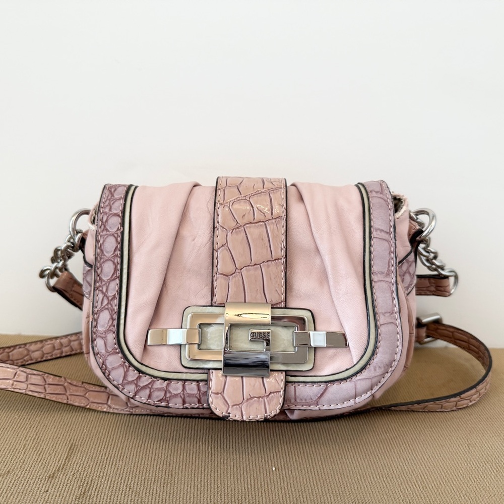Guess Blush and Mauve Mini Crossbody Bag
